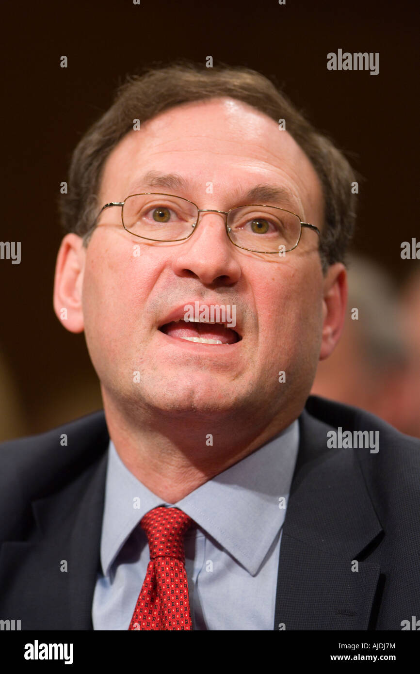 WASHINGTON DC USA juge Samuel Alito Jr U S D'un candidat à la Cour suprême au cours des audiences de confirmation avant que l'appareil judiciaire du Sénat Banque D'Images