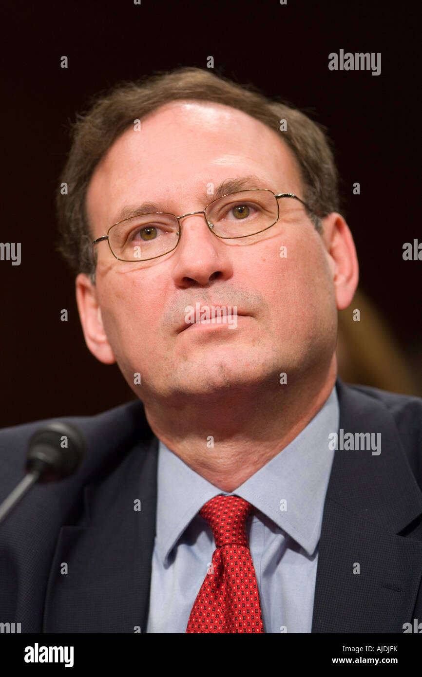 WASHINGTON DC USA juge Samuel Alito Jr U S D'un candidat à la Cour suprême au cours des audiences de confirmation avant que l'appareil judiciaire du Sénat Banque D'Images