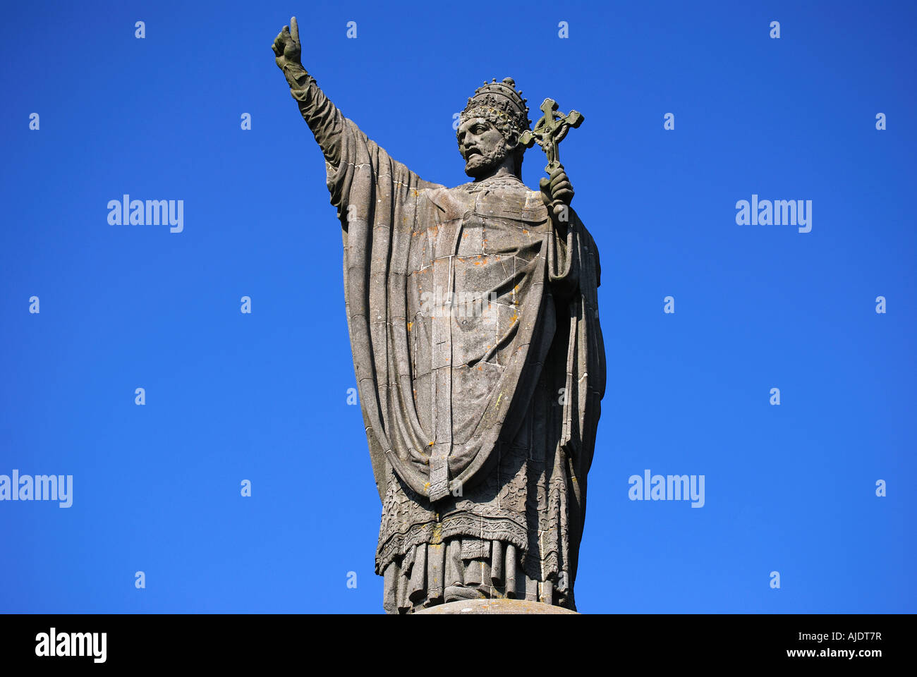 Statue du pape Urbain II, Chatillon-sur-Marne, Marne, Champagne-Ardenne, France Banque D'Images