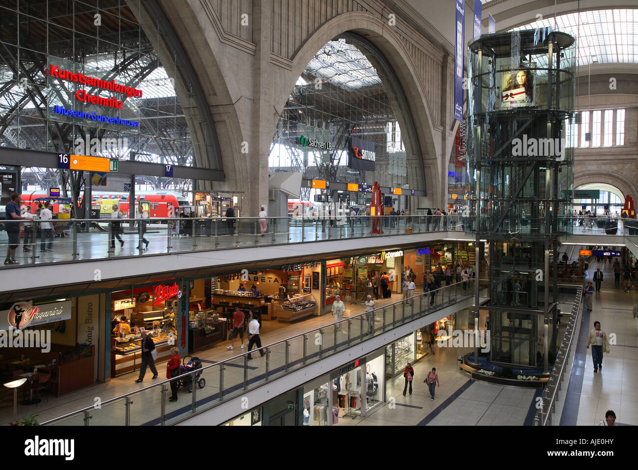 Saxe Sachsen Leipzig Hauptbahnhof gare Bahnhof Banque D'Images