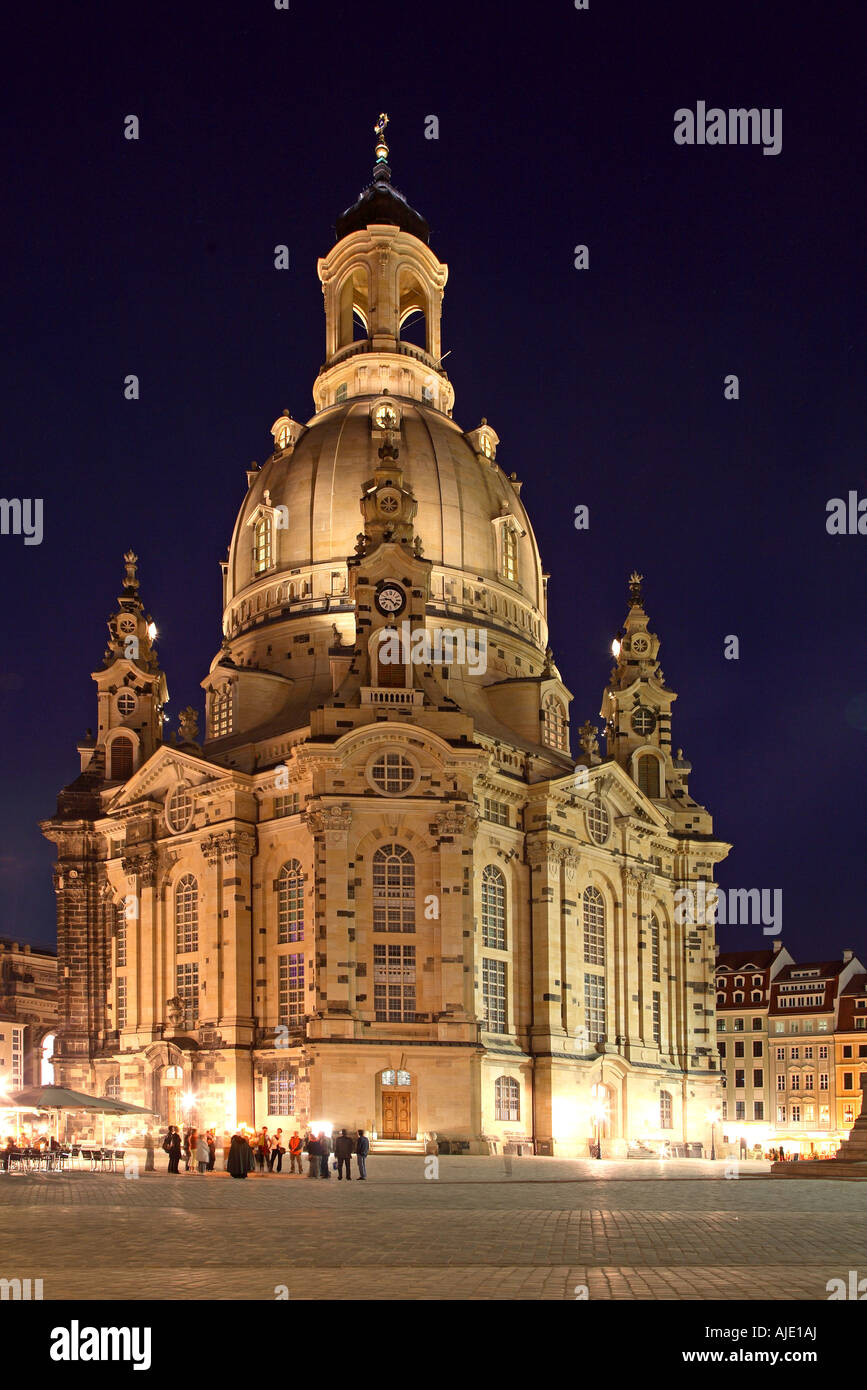 Sachsen Saxe Dresden Neumarkt église Frauenkirche Femme église Notre Dame Frauen Kirche Banque D'Images