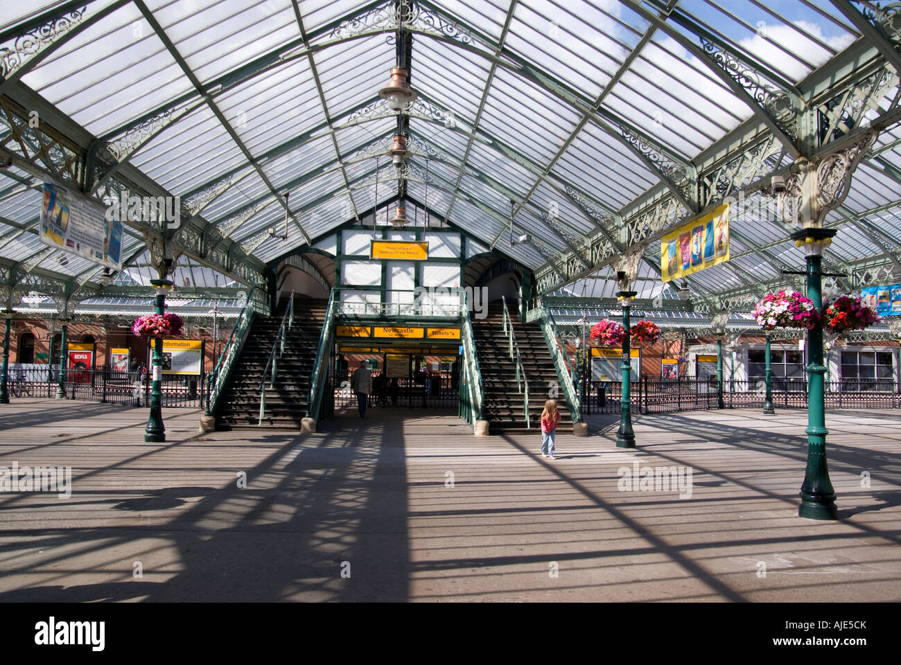 La gare victorienne de Tynemouth Newcastle Metro Banque D'Images