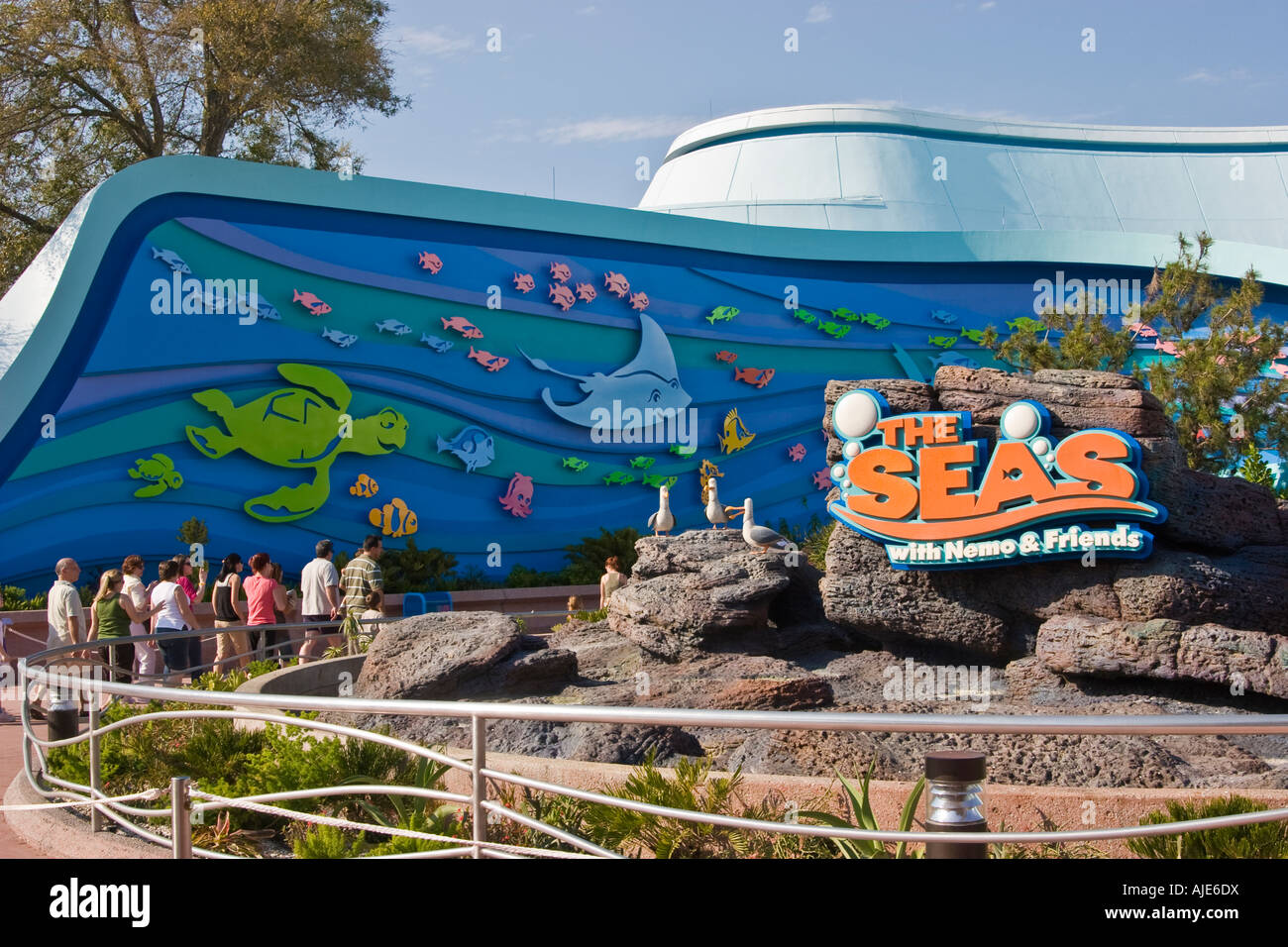 Les mers avec Nemo et ses amis l'attraction. Epcot Center, Orlando, Floride, USA Banque D'Images