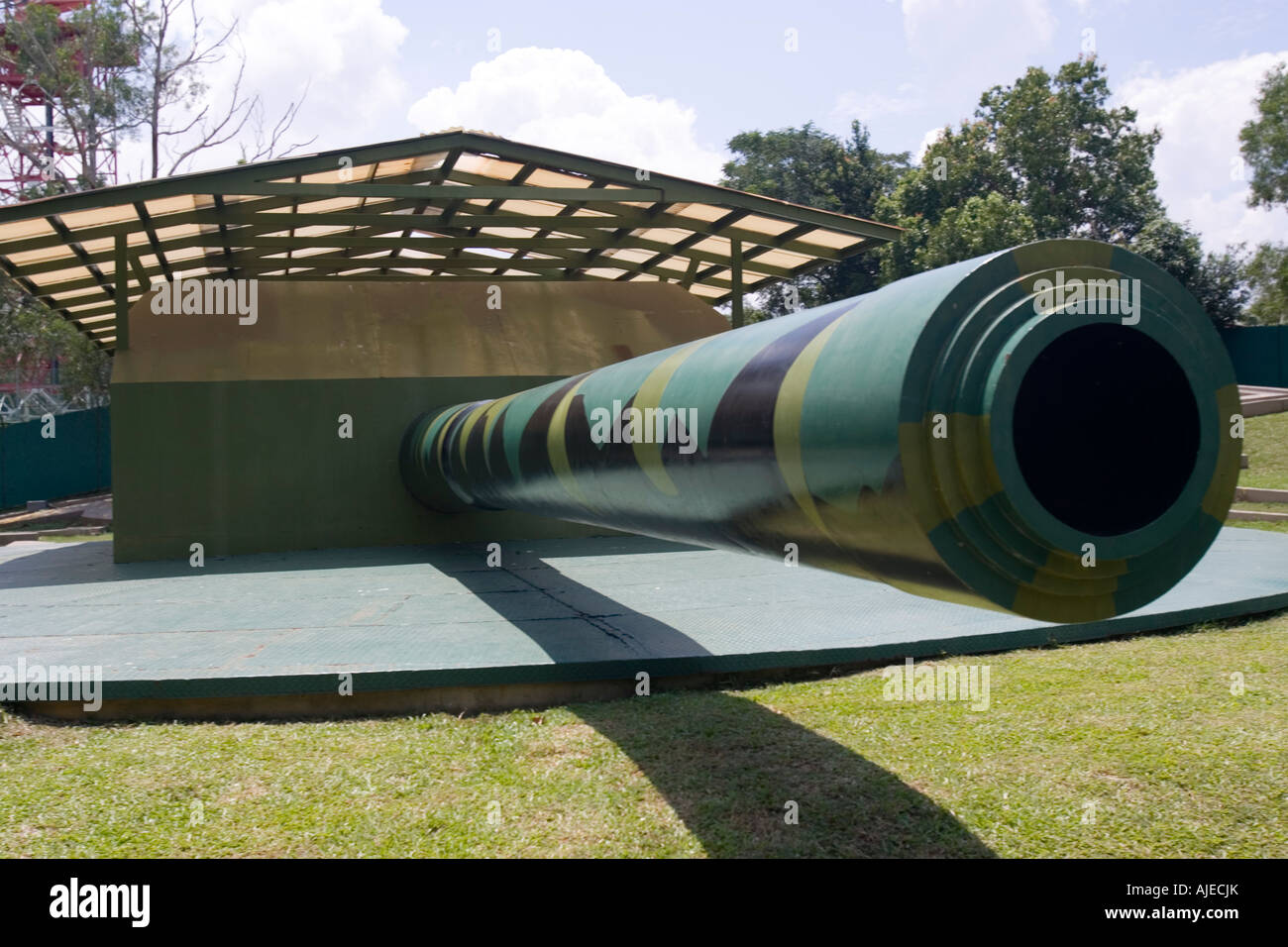 Réplique de quinze pouces Batterie de Johore monster arme utilisée pour défendre Singapour WWII Banque D'Images