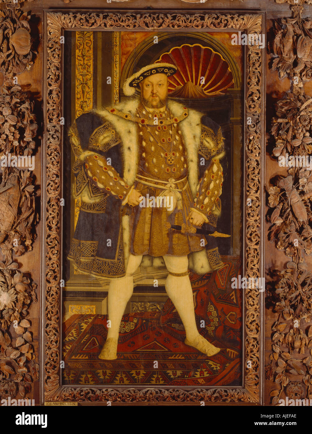 HENRY VIII 1491 Après 1547 par Hans Holbein le jeune à Petworth House West Sussex Banque D'Images