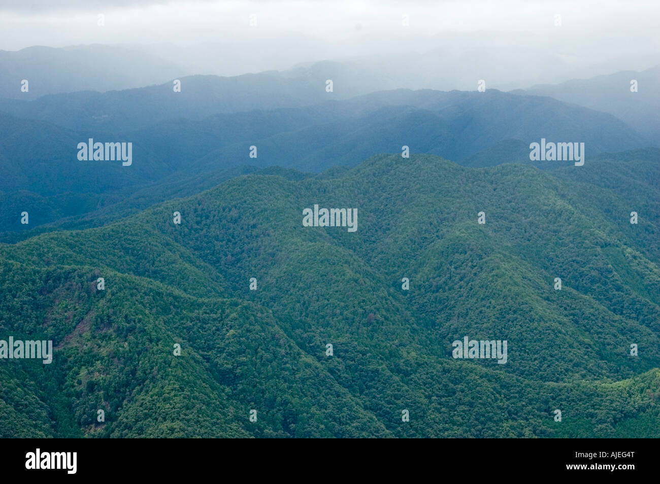 Vue depuis le mont Hieizan Hiei zan Kyoto au Japon Banque D'Images