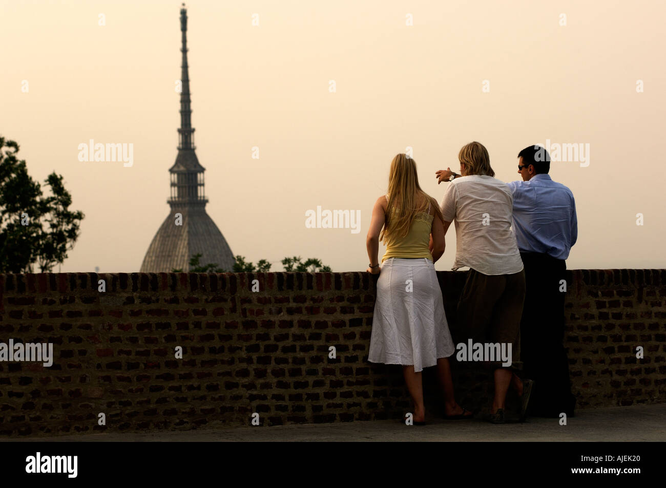 Turin la tour du Mole Antonelliana, vu de l'Monte dei Capuccini Banque D'Images