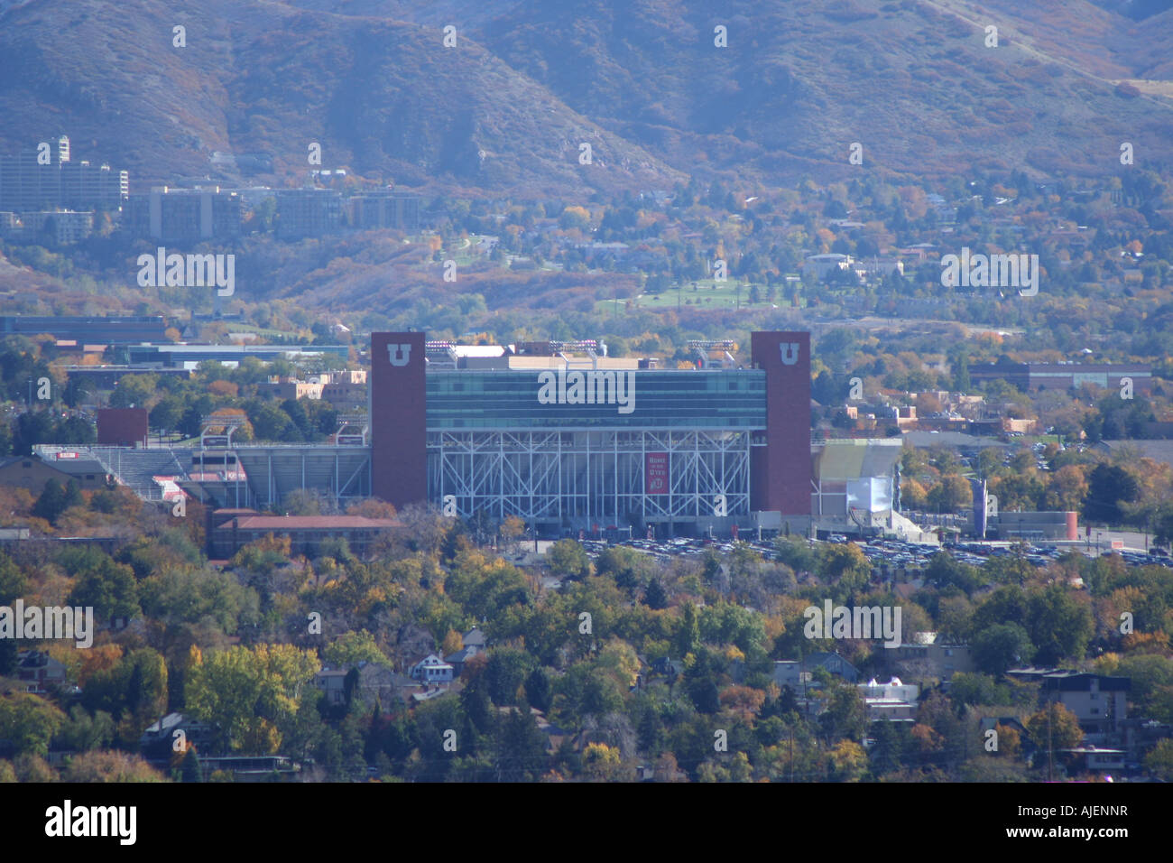 Vue sur le stade Rice-Eccles Université de l'Utah à Salt Lake City en automne Octobre 2007 Banque D'Images