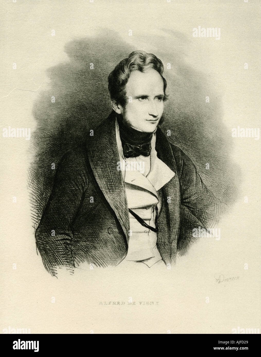 Alfred Victor, Comte de Vigny, 1797 - 1863. Poète, dramaturge et romancier. Banque D'Images