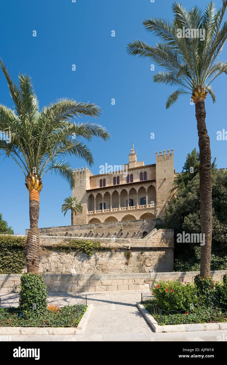 Palau de l'Almudaina (Palais Royal), le centre historique, Palma, Majorque, Espagne Banque D'Images