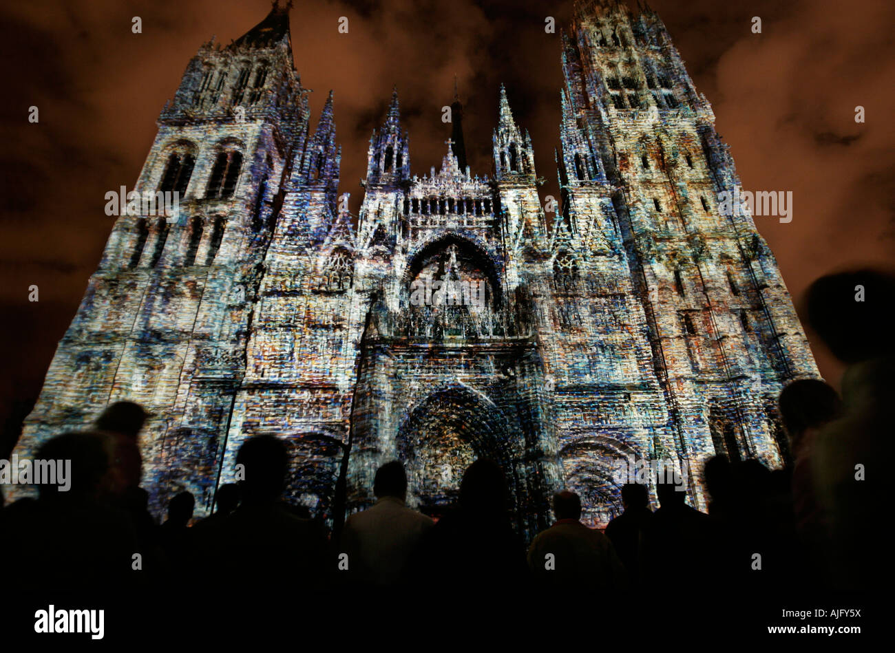 De Monet aux pixels lumière sur la cathédrale de Rouen. Banque D'Images