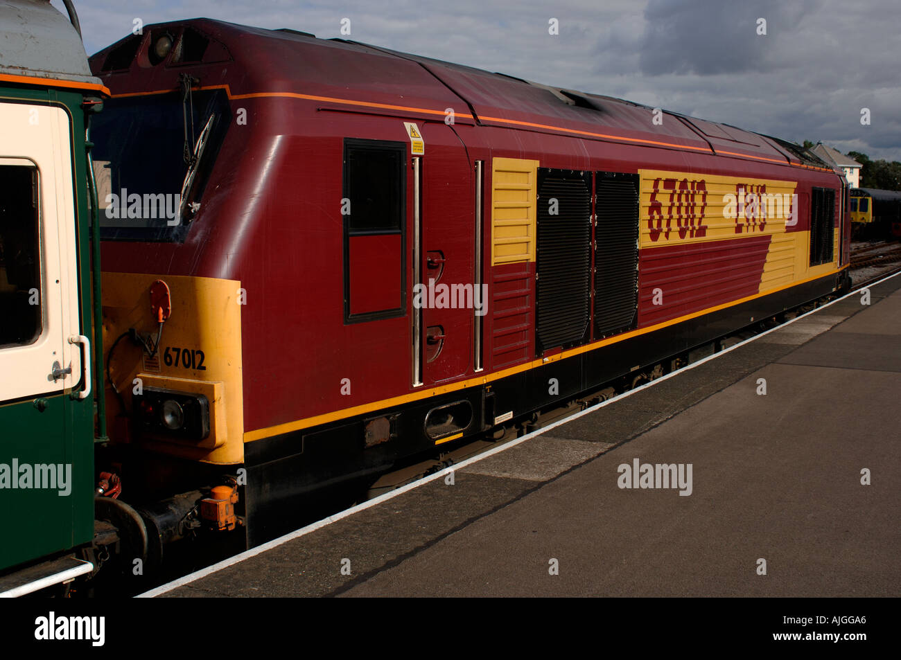 Class 67 moteur diesel à Minehead station sur la west somerset railway Banque D'Images