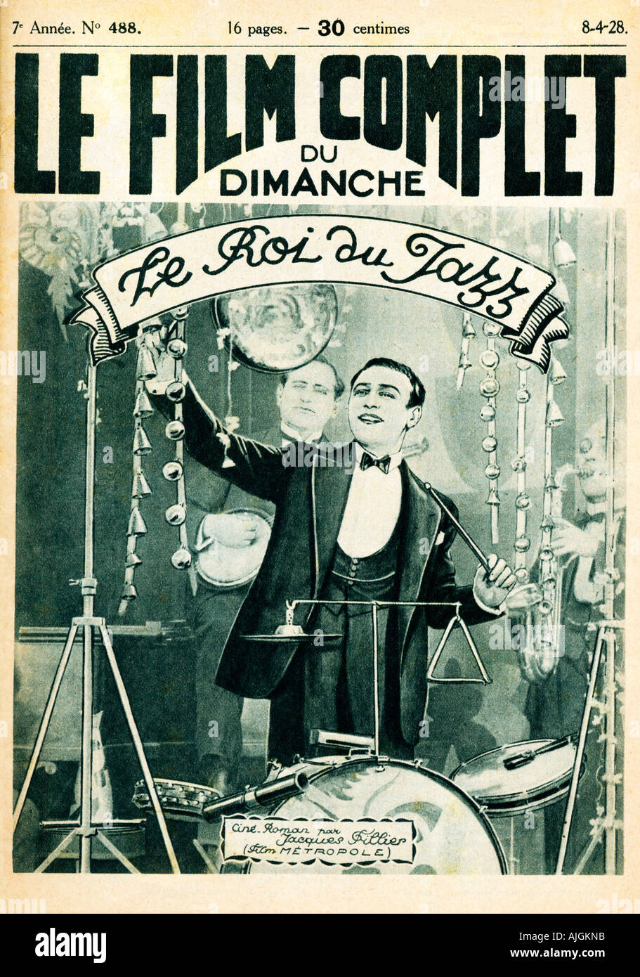 Le film complet Le Roi du Jazz film français de 1928 couverture de magazine Banque D'Images