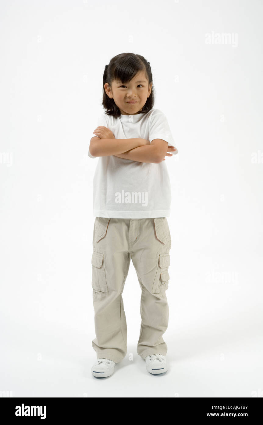 Portrait de jeune fille d'âge élémentaire Banque D'Images