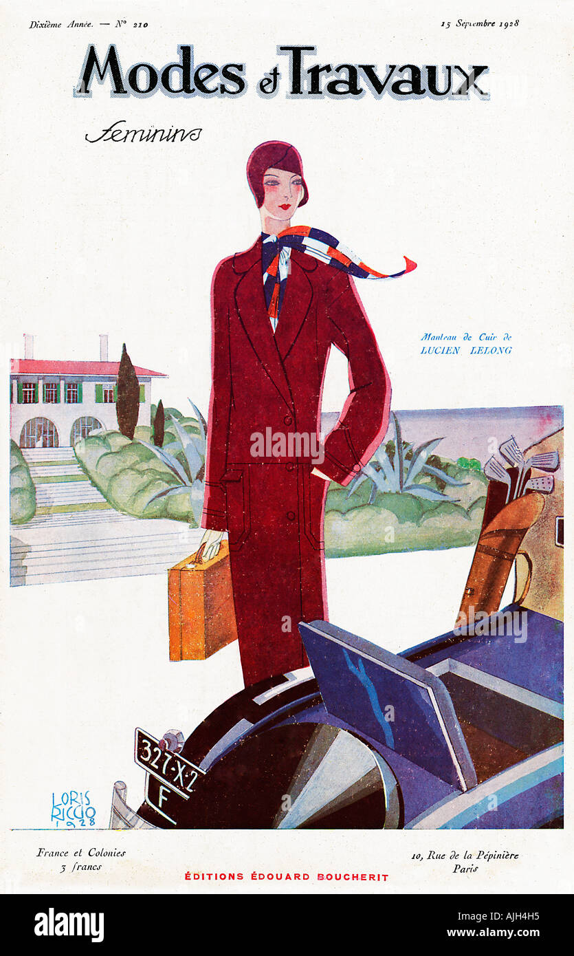 Modes et Travaux Golf magazine de mode couvrir de 1928 Banque D'Images