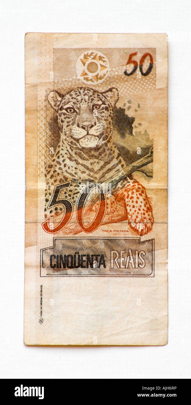 Brasil Brésil 50 reais du vrai Bank Note Banque D'Images