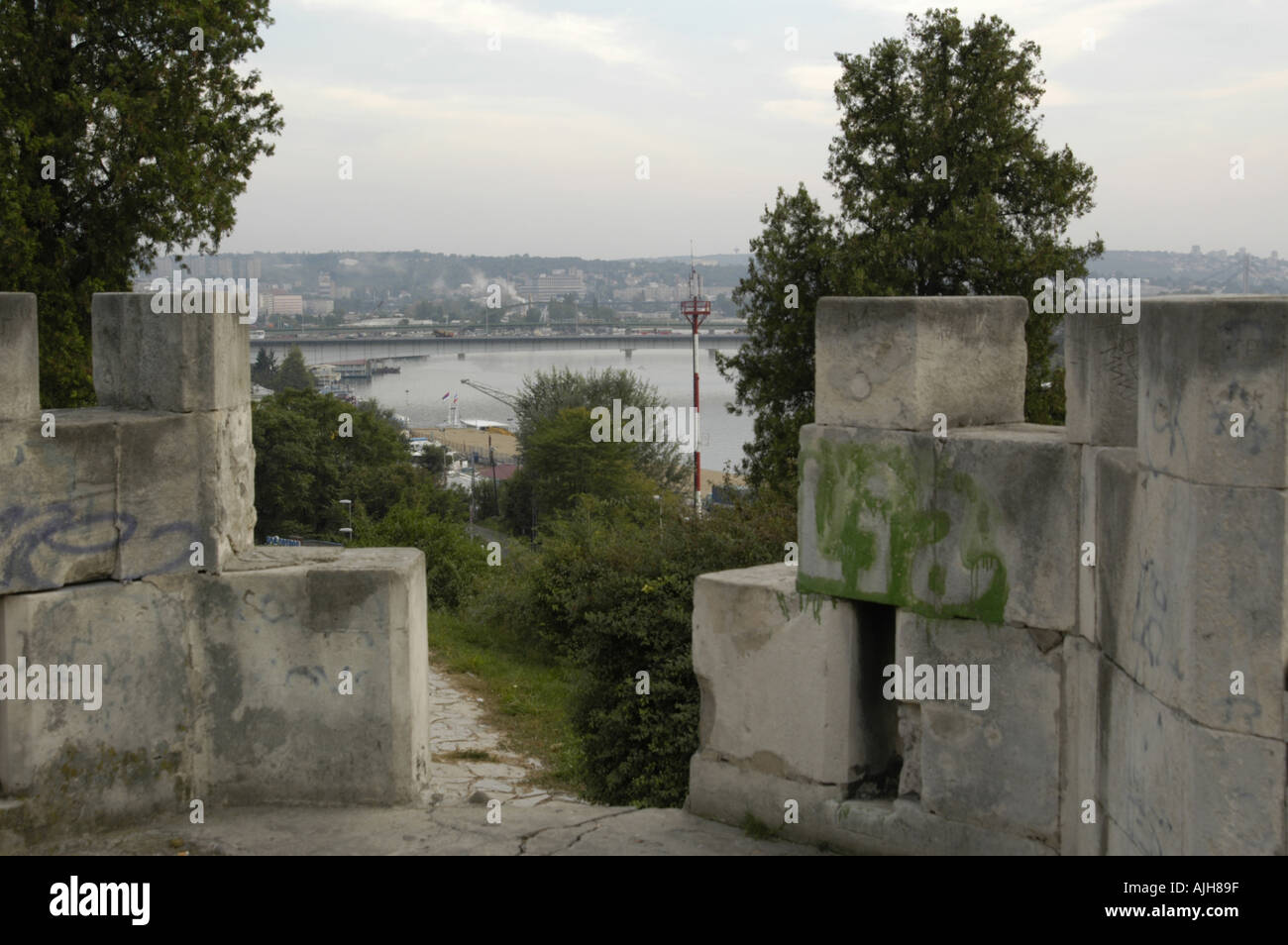 Beograd, Kalemegdan park, river Sauvegarder Banque D'Images