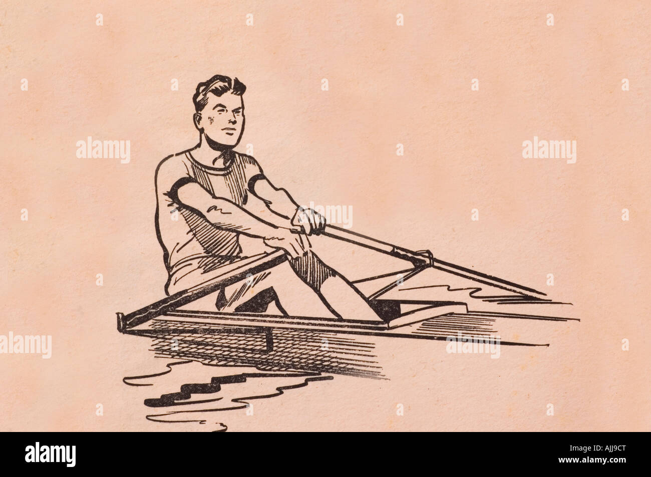 Un aviron de godille unique Banque D'Images