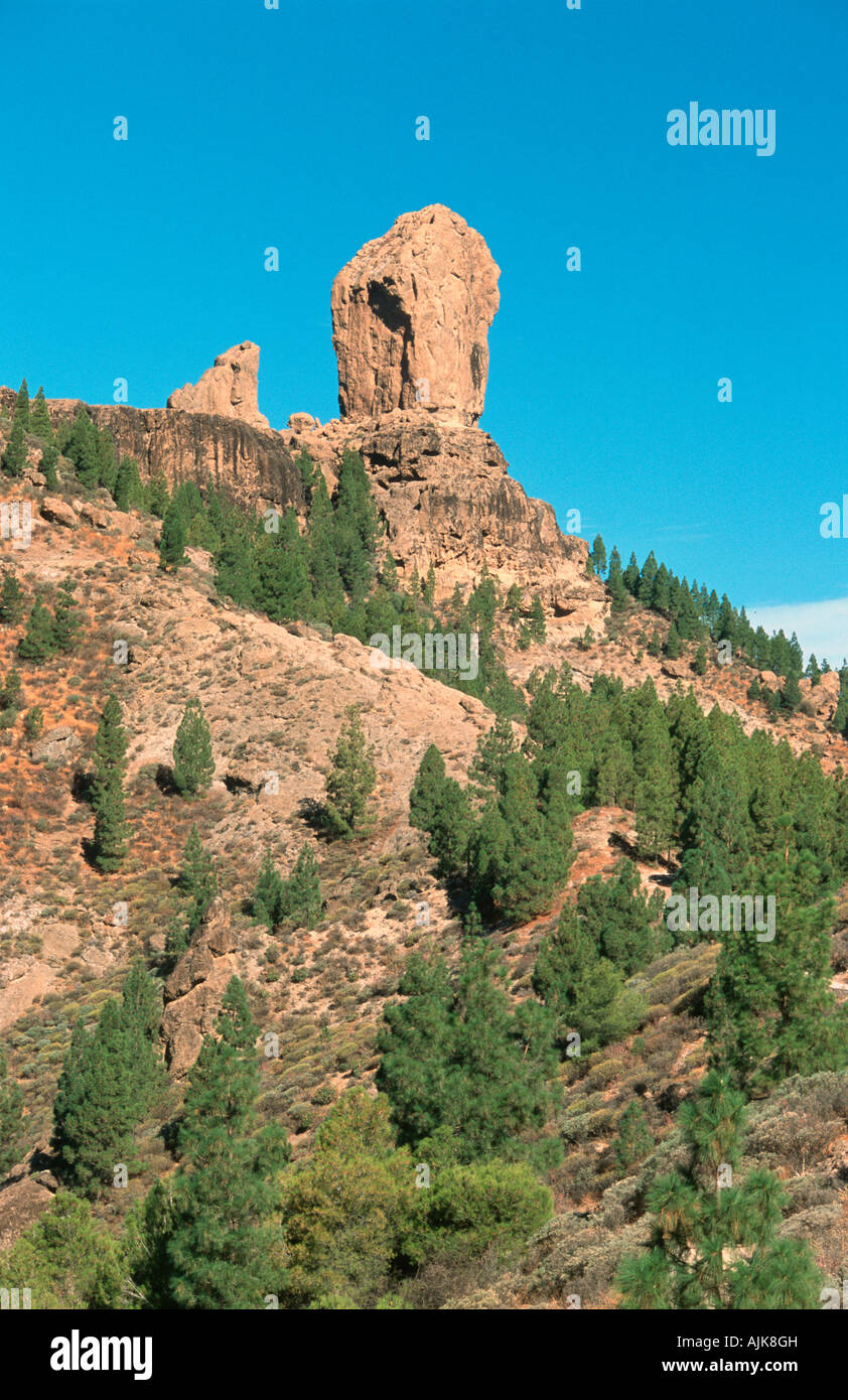 Voir à la Roque Nublo Gran Canaria Îles Canaries Espagne Banque D'Images