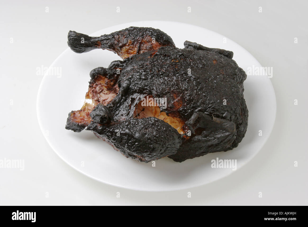 Poulet carbonisé brûlé Banque D'Images