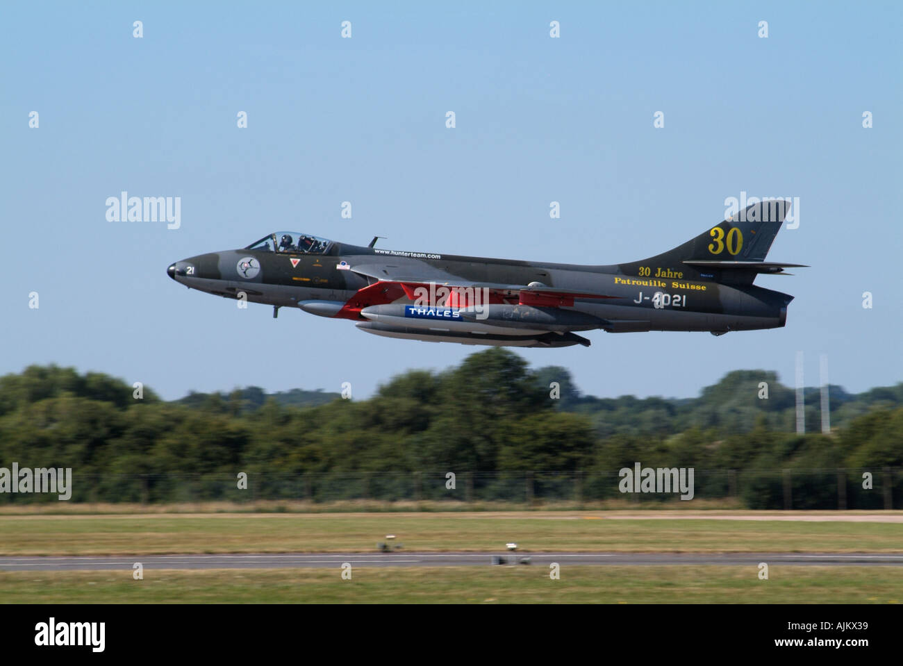 Faible niveau Hawker Hunter au Royal International Air Tattoo de Fairford Banque D'Images