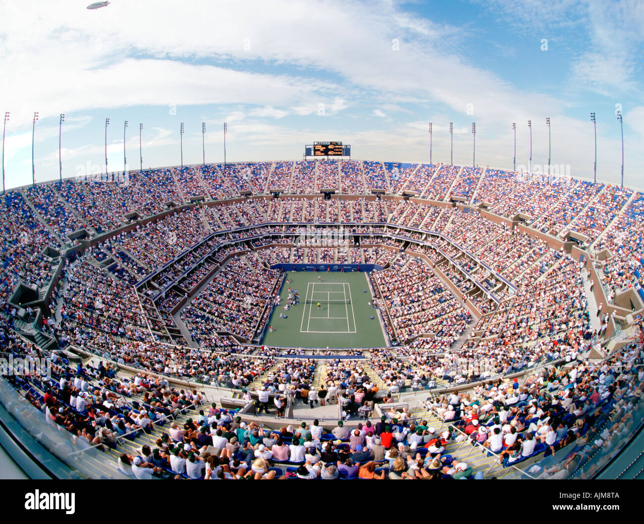 Prise de vue au grand angle de l'Arthur Ashe Stadium New York City Banque D'Images Prise de vue au grand angle de l'Arthur Ashe Stadium New York City Banque D'Images
