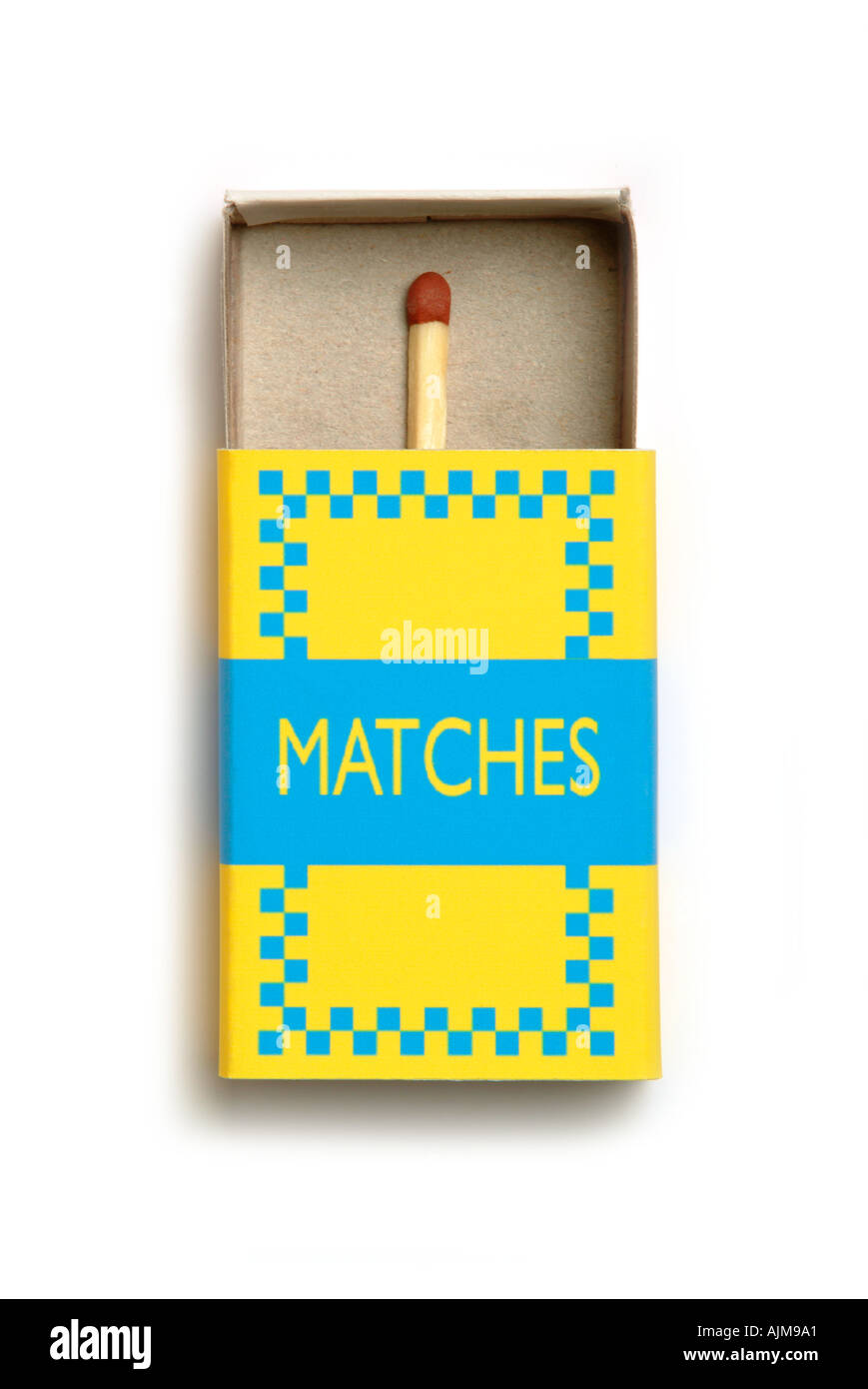 Seul match dans une boîte d'allumettes Banque D'Images