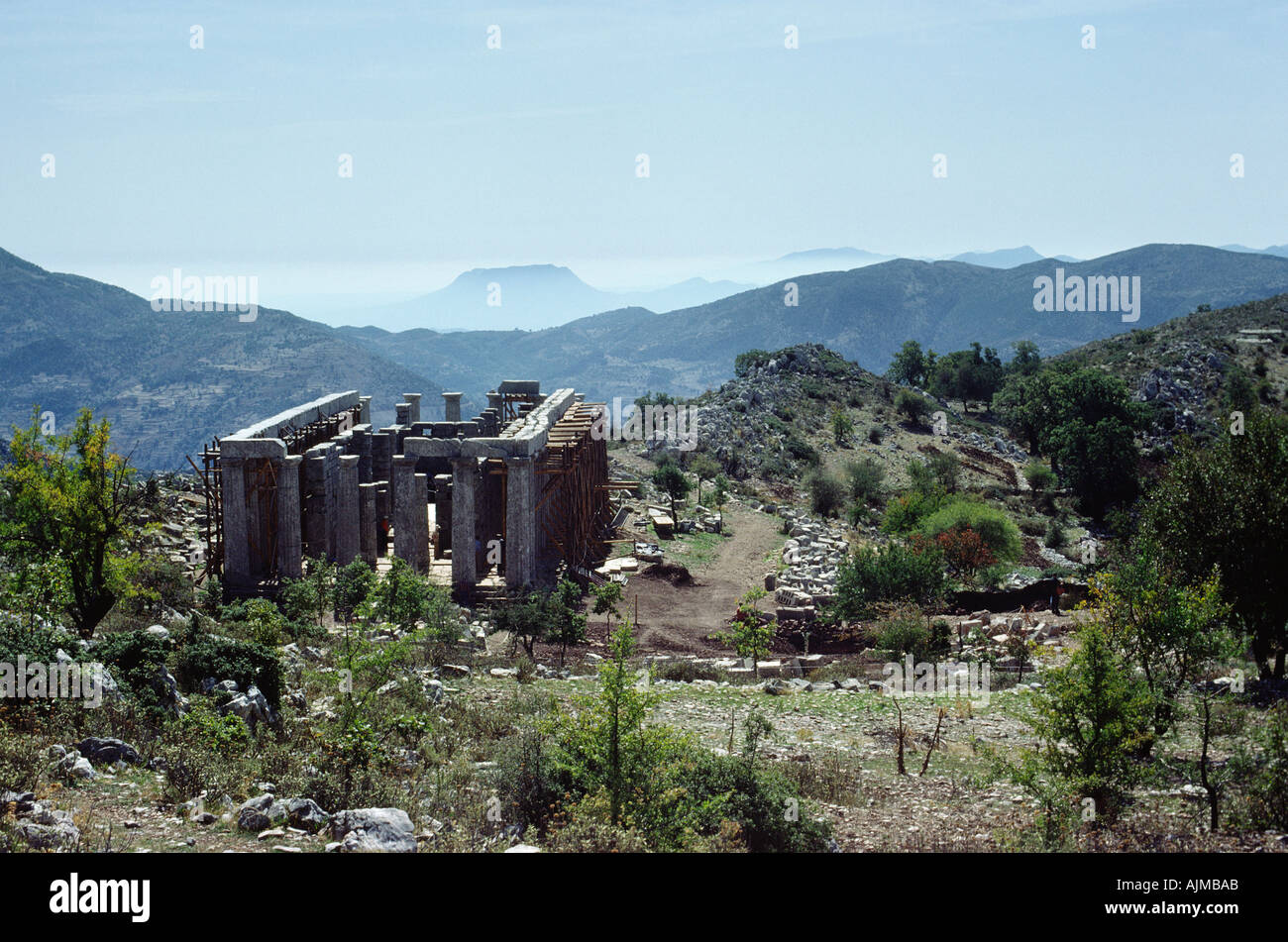 Temple d'Apollon à Bassae Grèce Banque D'Images