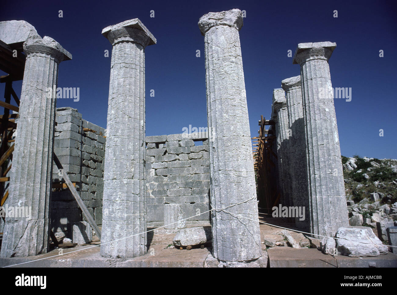 Temple d'Apollon à Bassae Grèce Banque D'Images