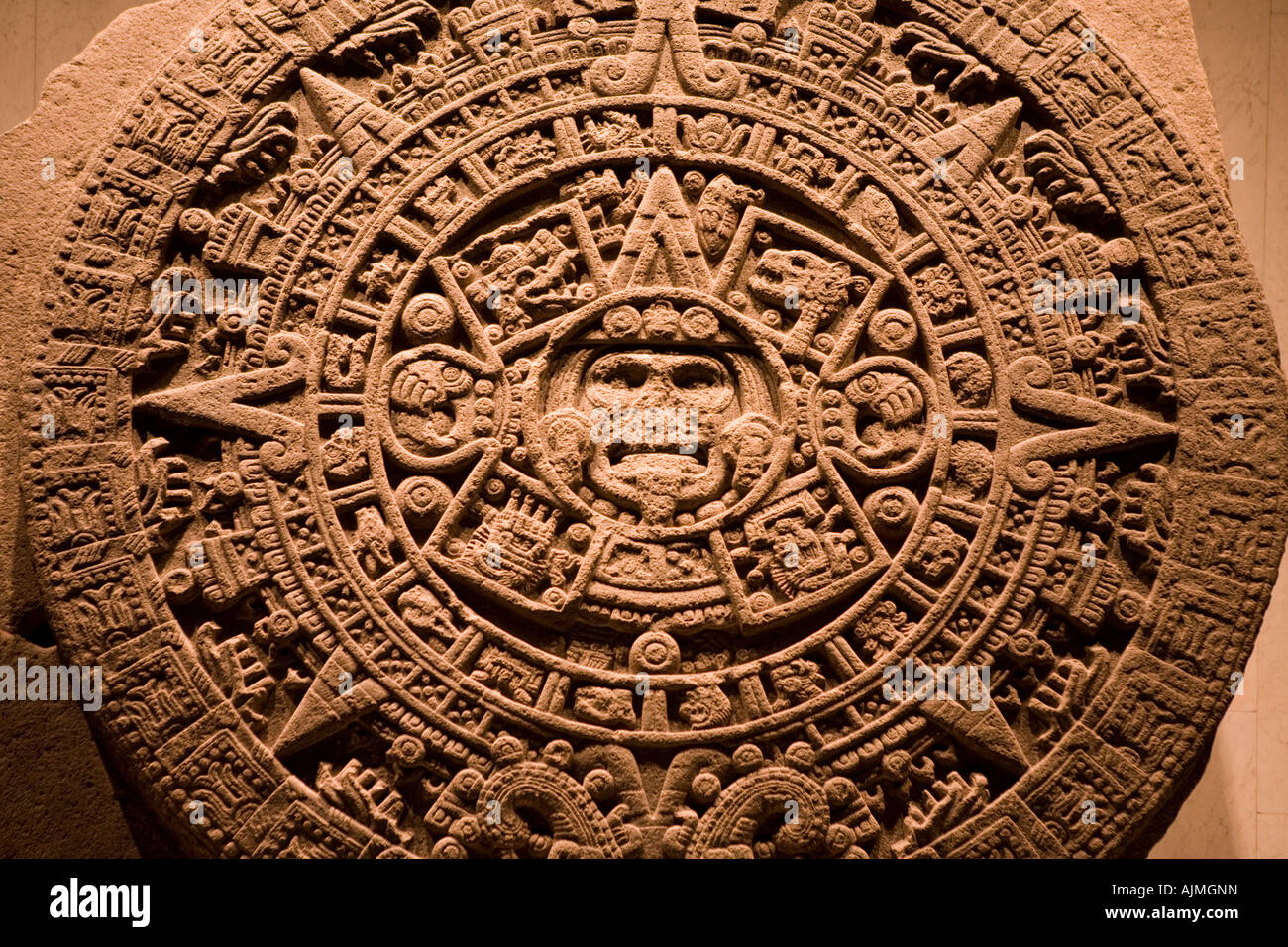 Piedra del Sol l'Atzech calendrier Musée d'anthropologie de Mexico Mexique 2005 Banque D'Images