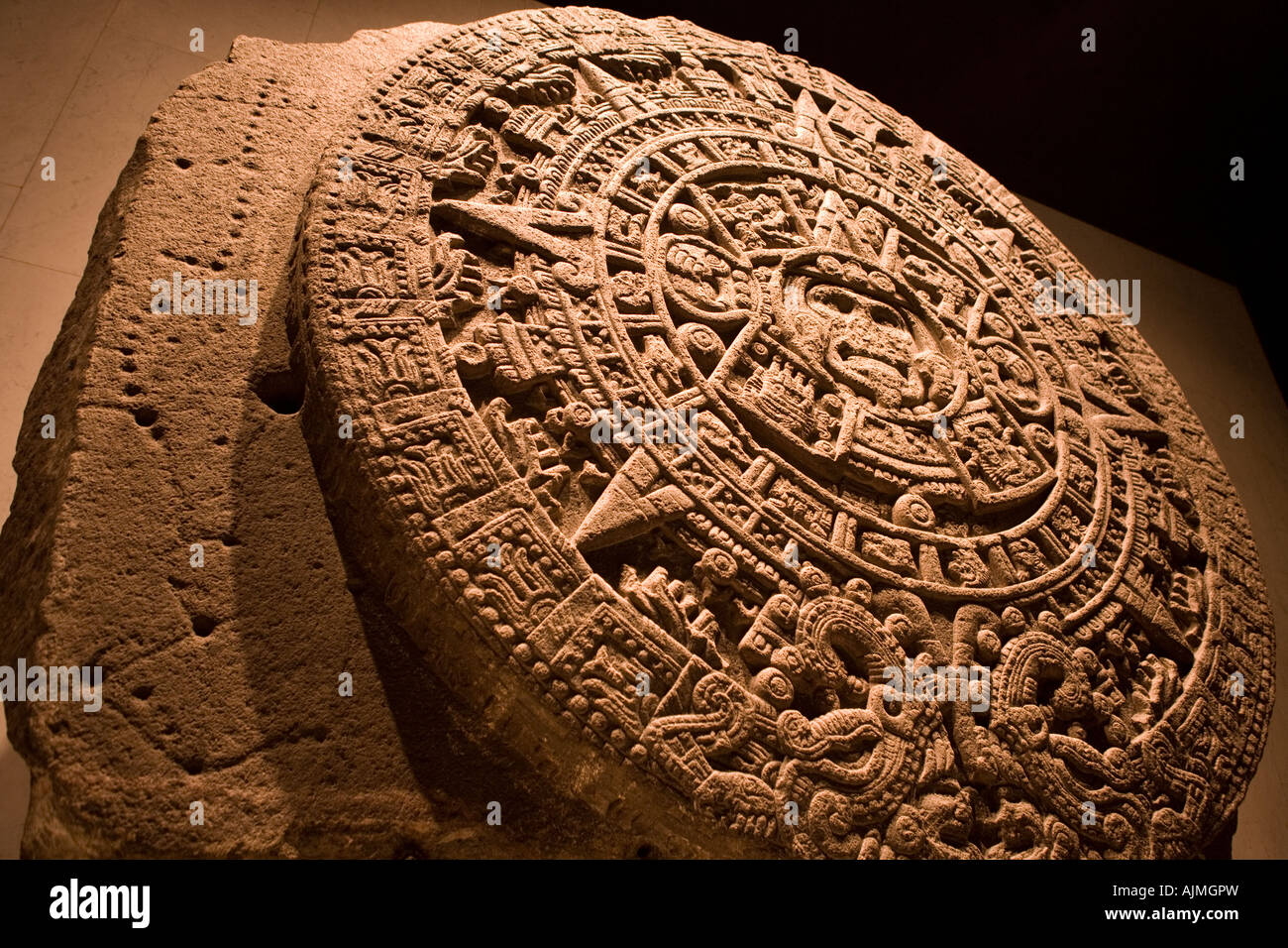 Piedra del Sol l'Atzech calendrier Musée d'anthropologie de Mexico Mexique 2005 Banque D'Images
