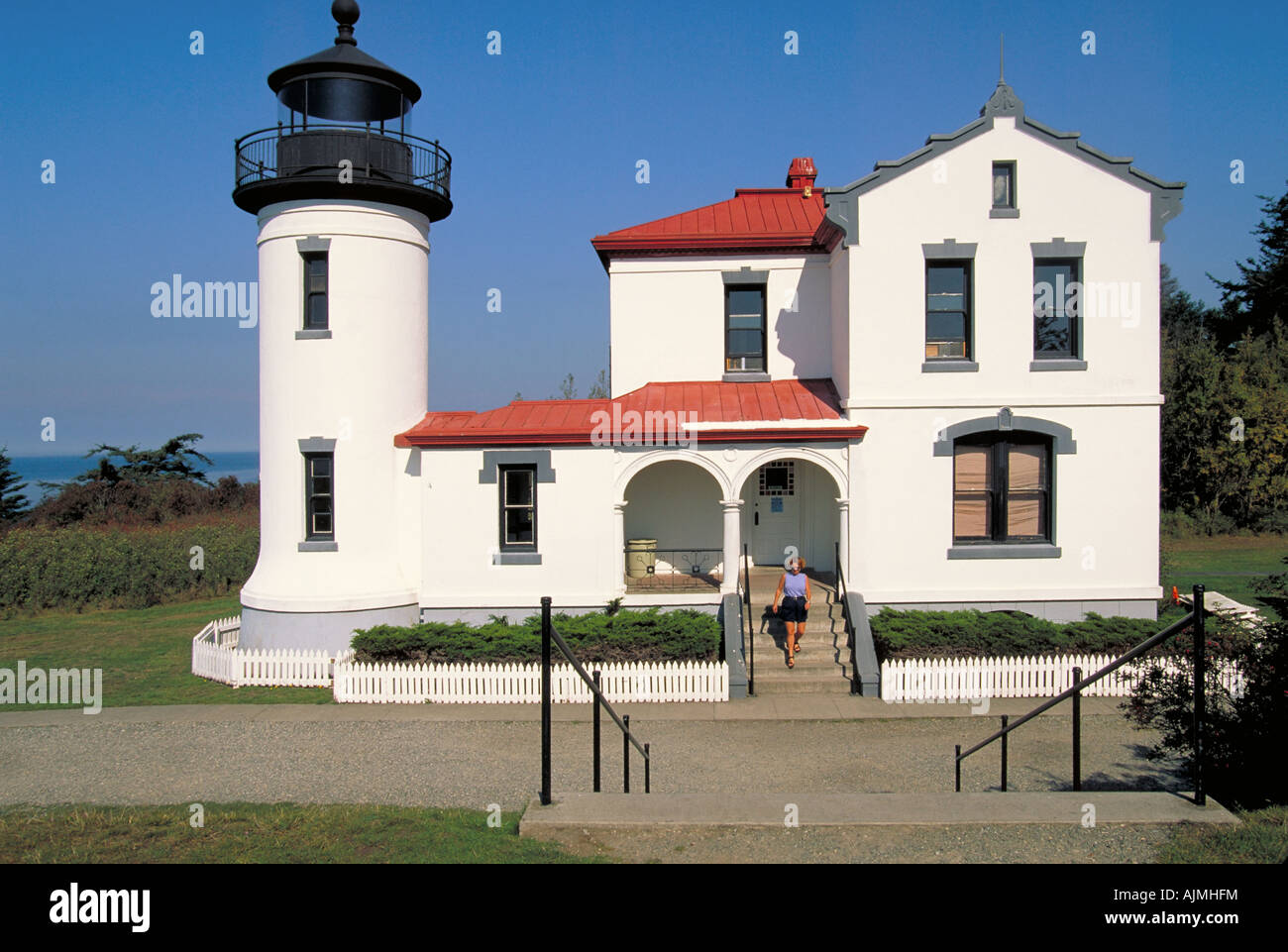 3758 Elk254 Washington Whidbey Island Ft Casey SP Admiralty Head Lighthouse Banque D'Images