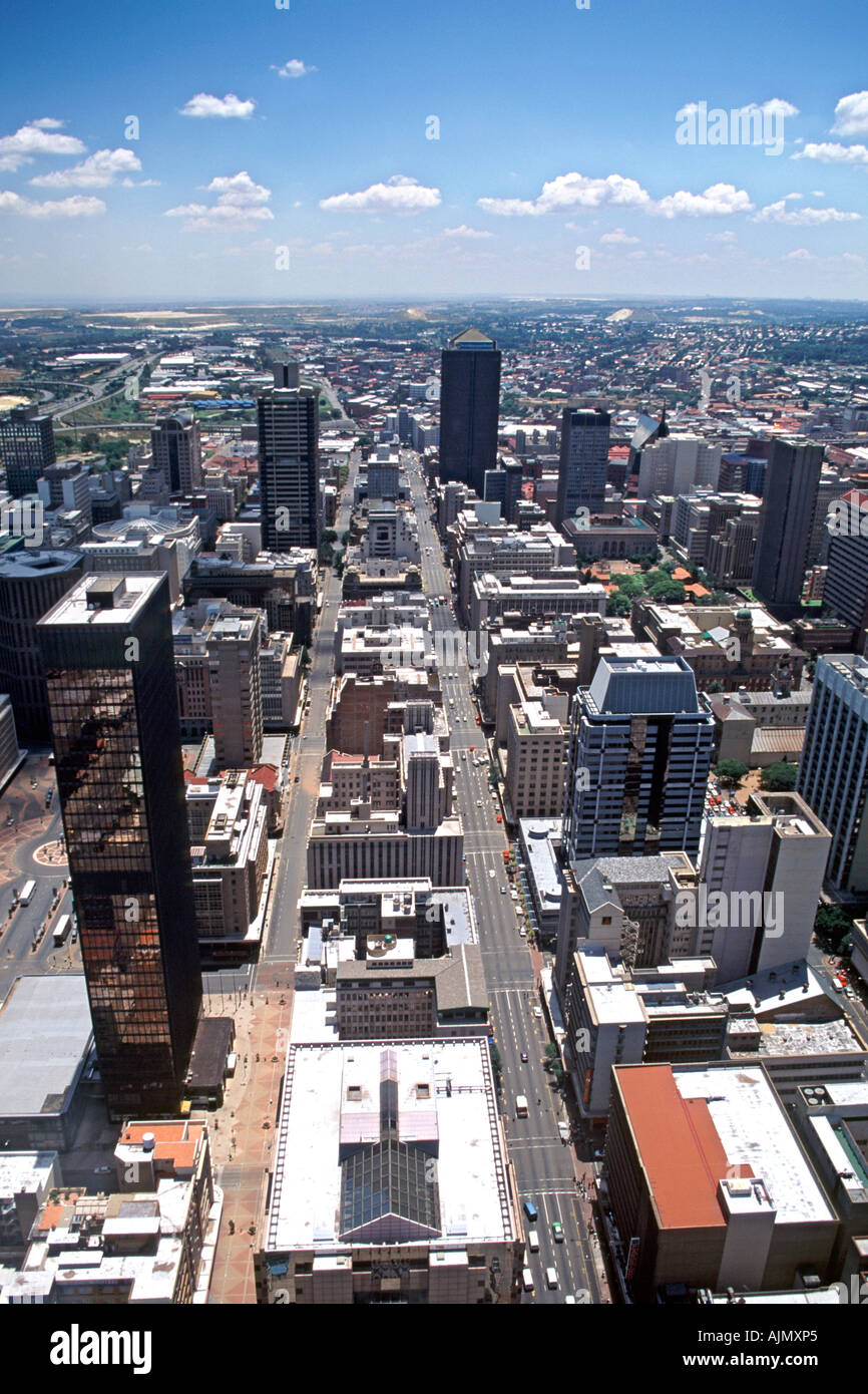 À l'ouest sur la ville de Johannesburg, du haut de la Carlton Centre en Afrique du Sud. Banque D'Images