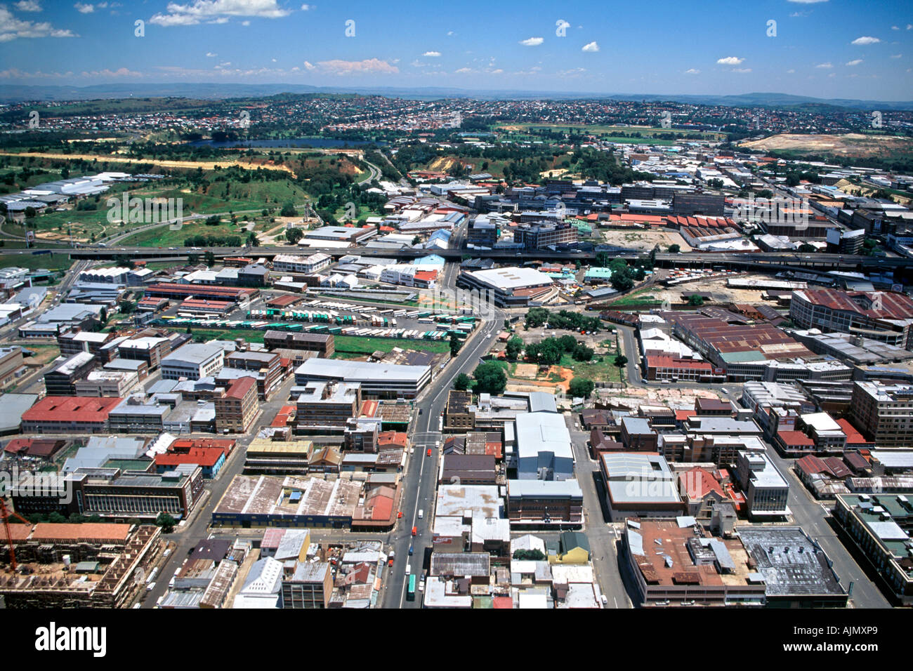 Le sud, vue sur la ville de Johannesburg, du haut de la Carlton Centre en Afrique du Sud. Banque D'Images