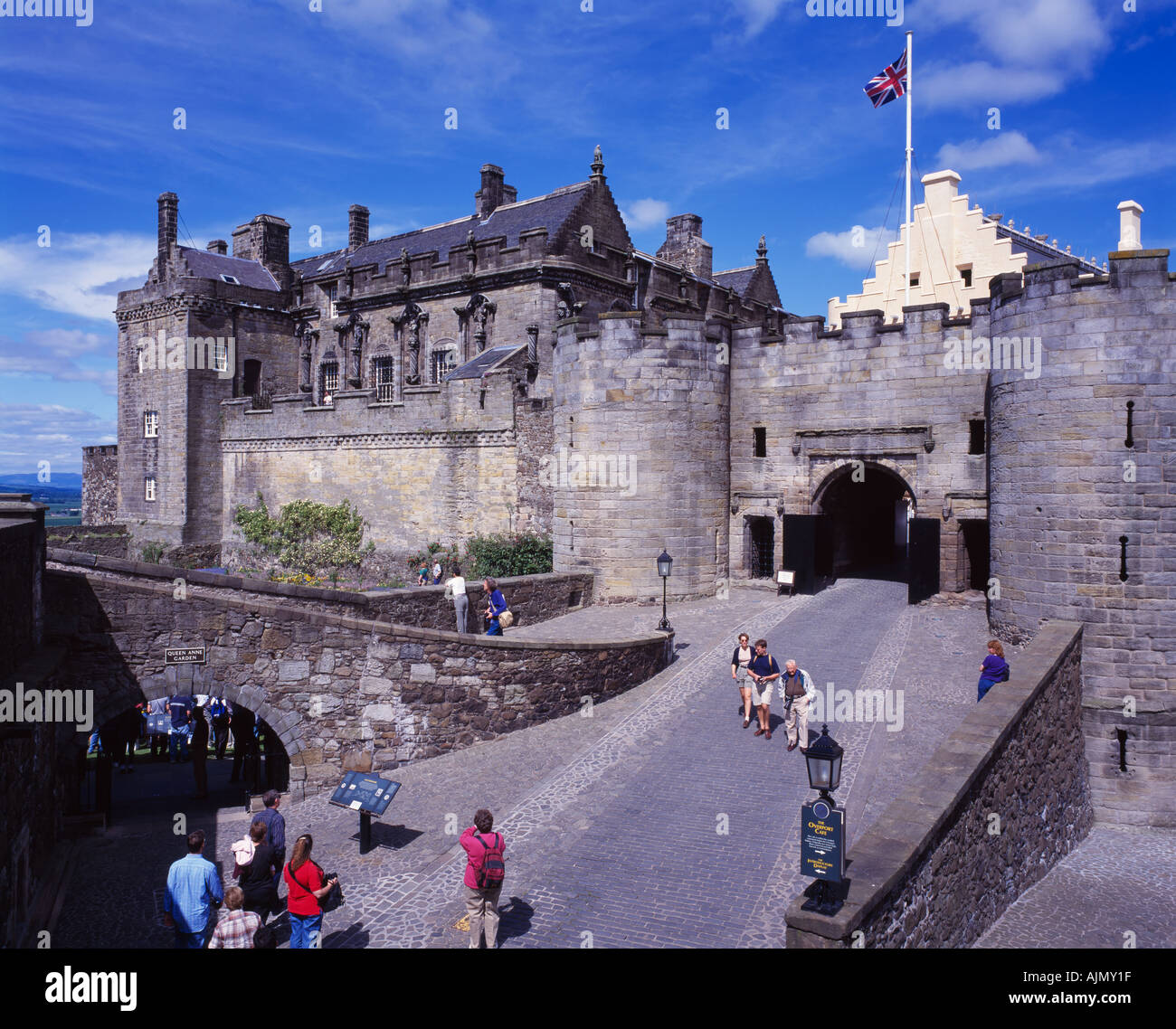 Château de Stirling Stirling en Écosse le palais et Forework Banque D'Images