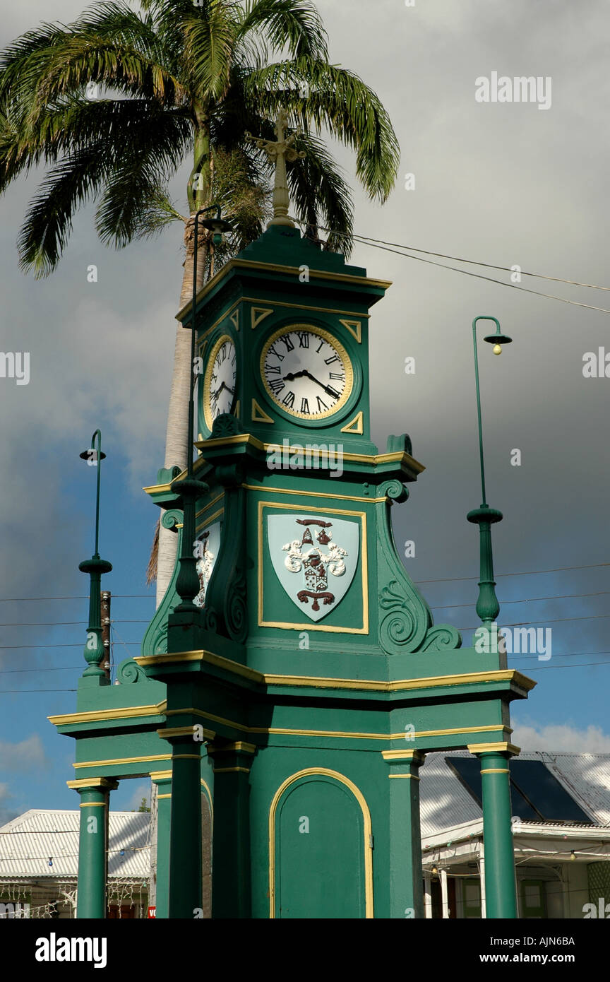 Le Cirque de St Kitts Basseterre Horloge monument commémoratif de Berkeley Banque D'Images