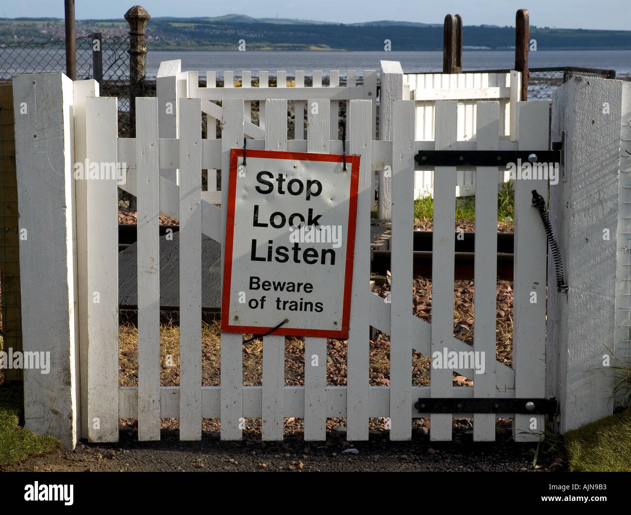 Arrêter le signal ferroviaire Banque D'Images
