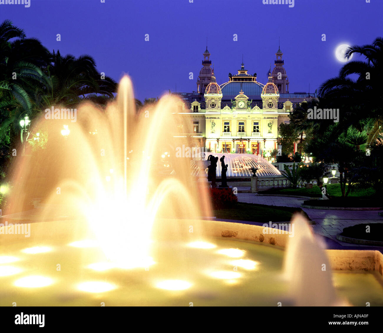 MC - MONTE CARLO : Le Casino de nuit Banque D'Images