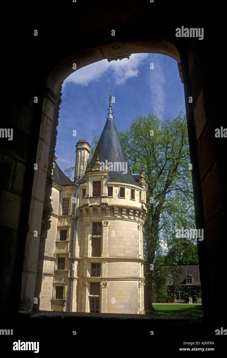 Chateau d'Azay-le-Rideau, Château Azay-Le-Rideau, ville d'Azay-Le-Rideau, vallée de la Loire, Indre-et-Loire, région Centre, France, Europe Banque D'Images