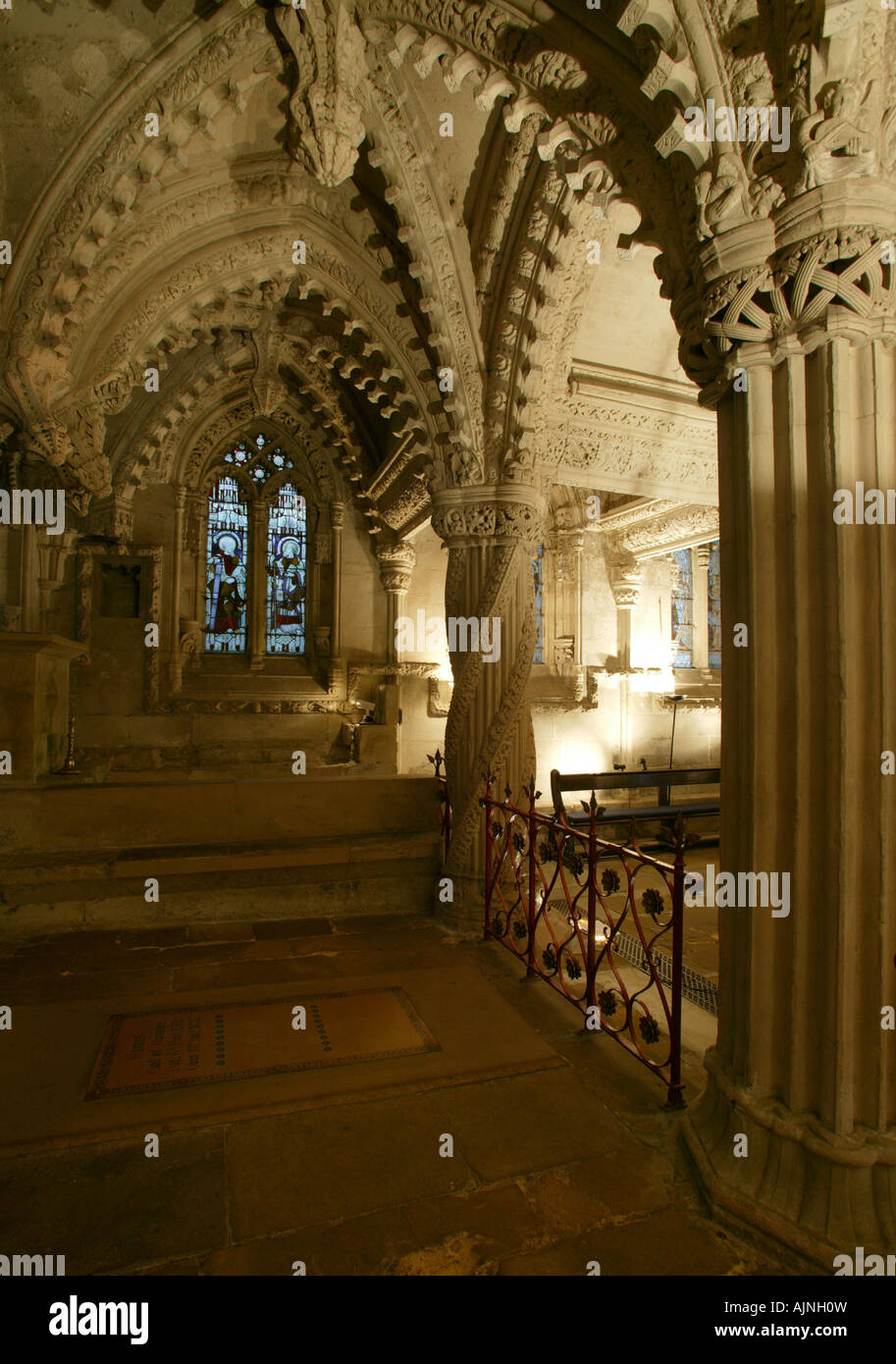 Le Pilier du Prince, également connu sous le nom de l'Apprenti pilier, la Chapelle de Rosslyn, Ecosse Banque D'Images