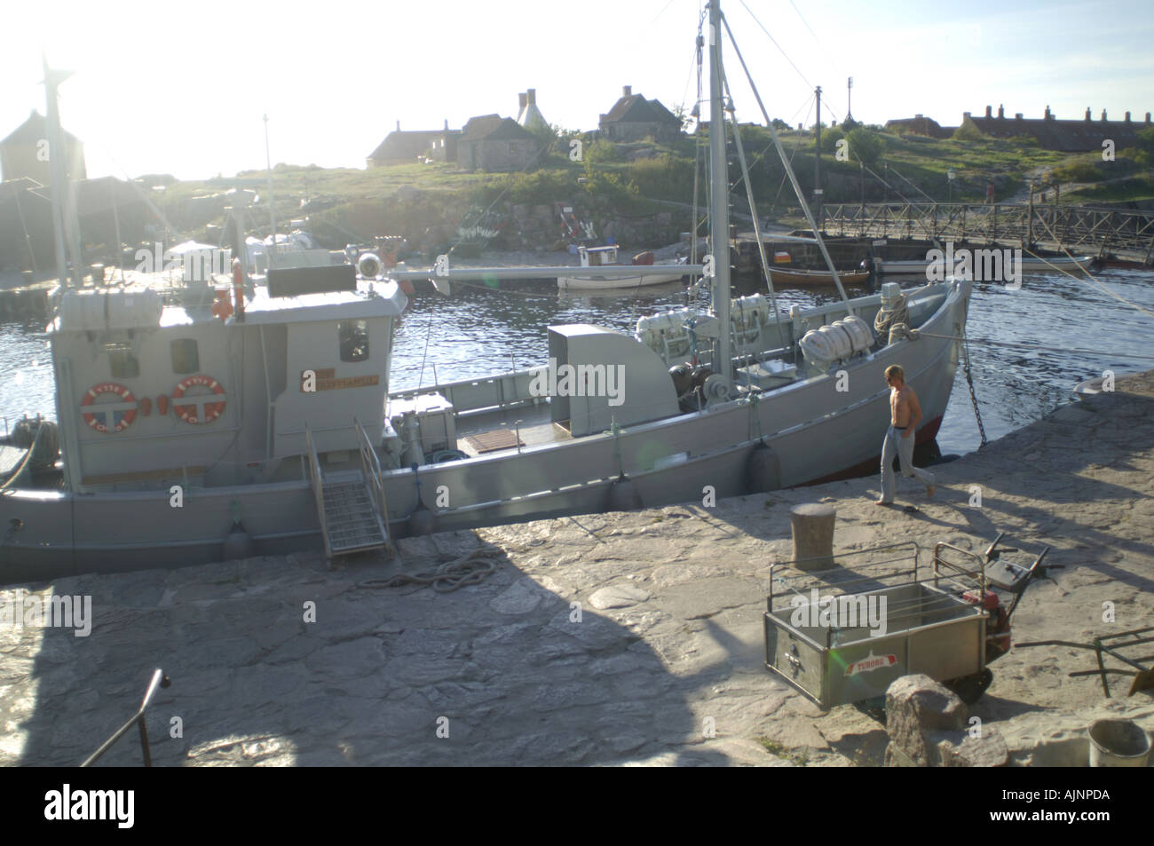 Le port de Christianso près de Bornholm Danemark Banque D'Images