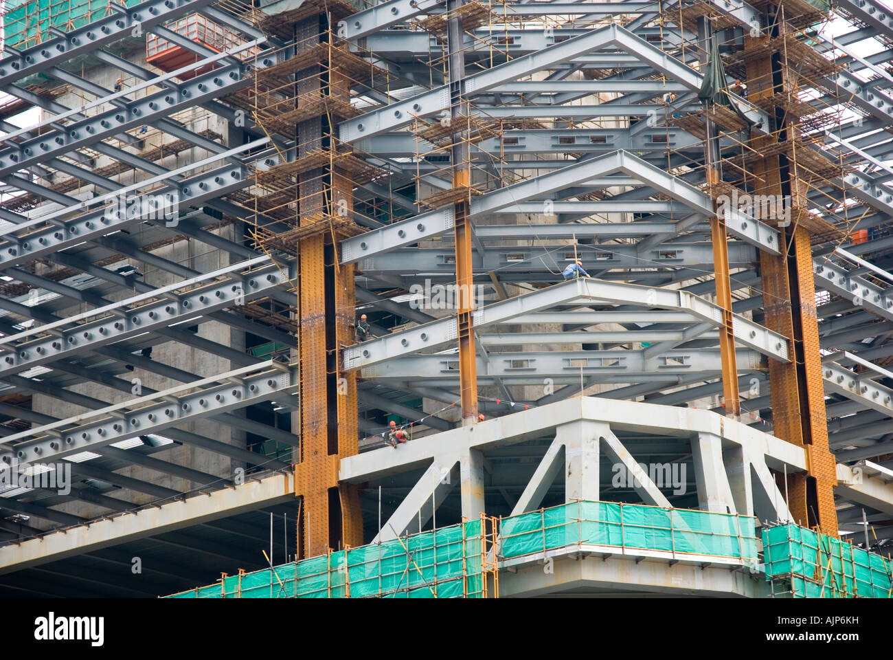 La construction du nouveau Centre international des finances de Shanghai Lujiazui, gratte-ciel Banque D'Images