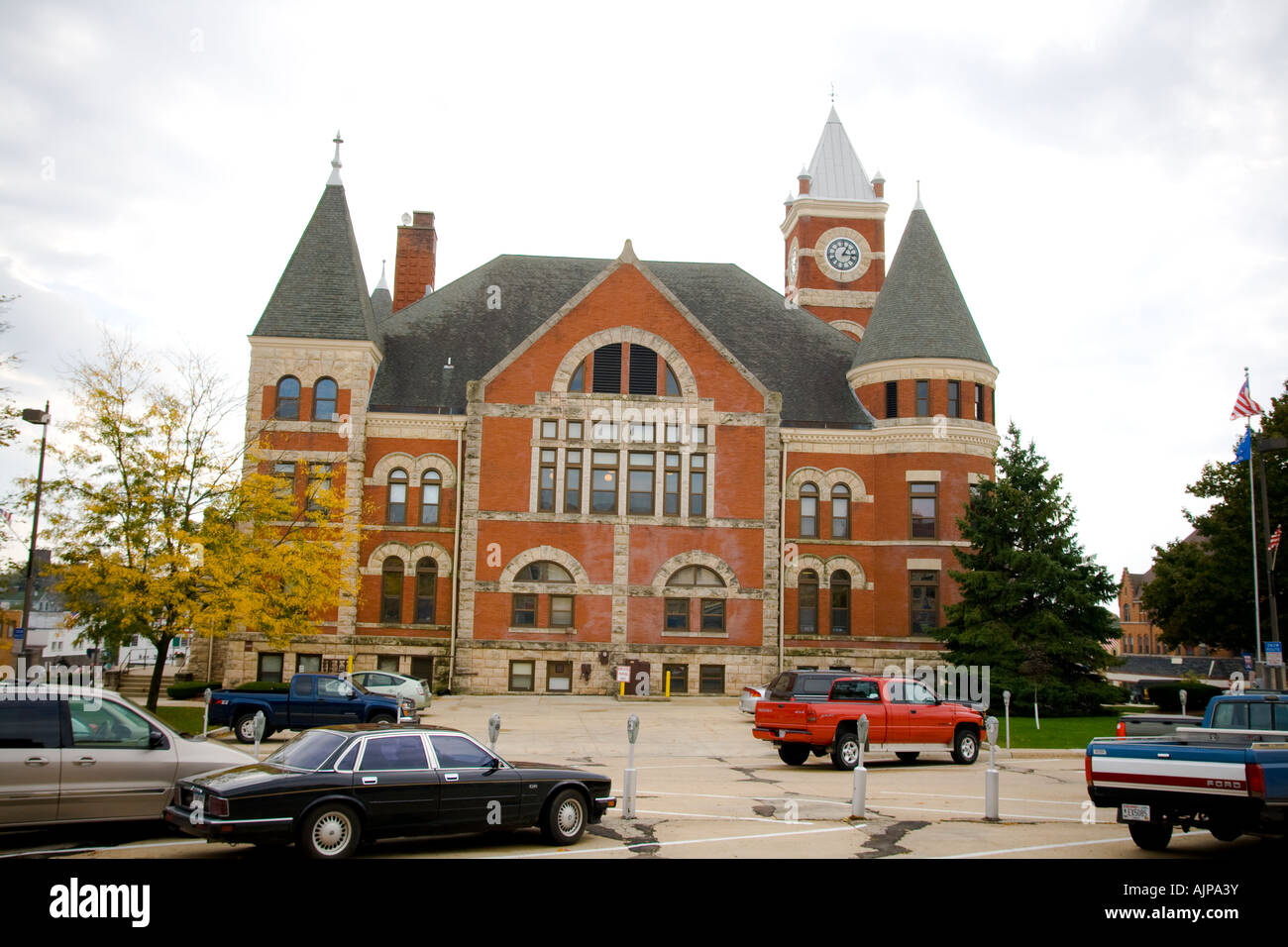 Palais de l'hôtel de ville dans le centre de la ville Monroe Wisconsin USA Banque D'Images