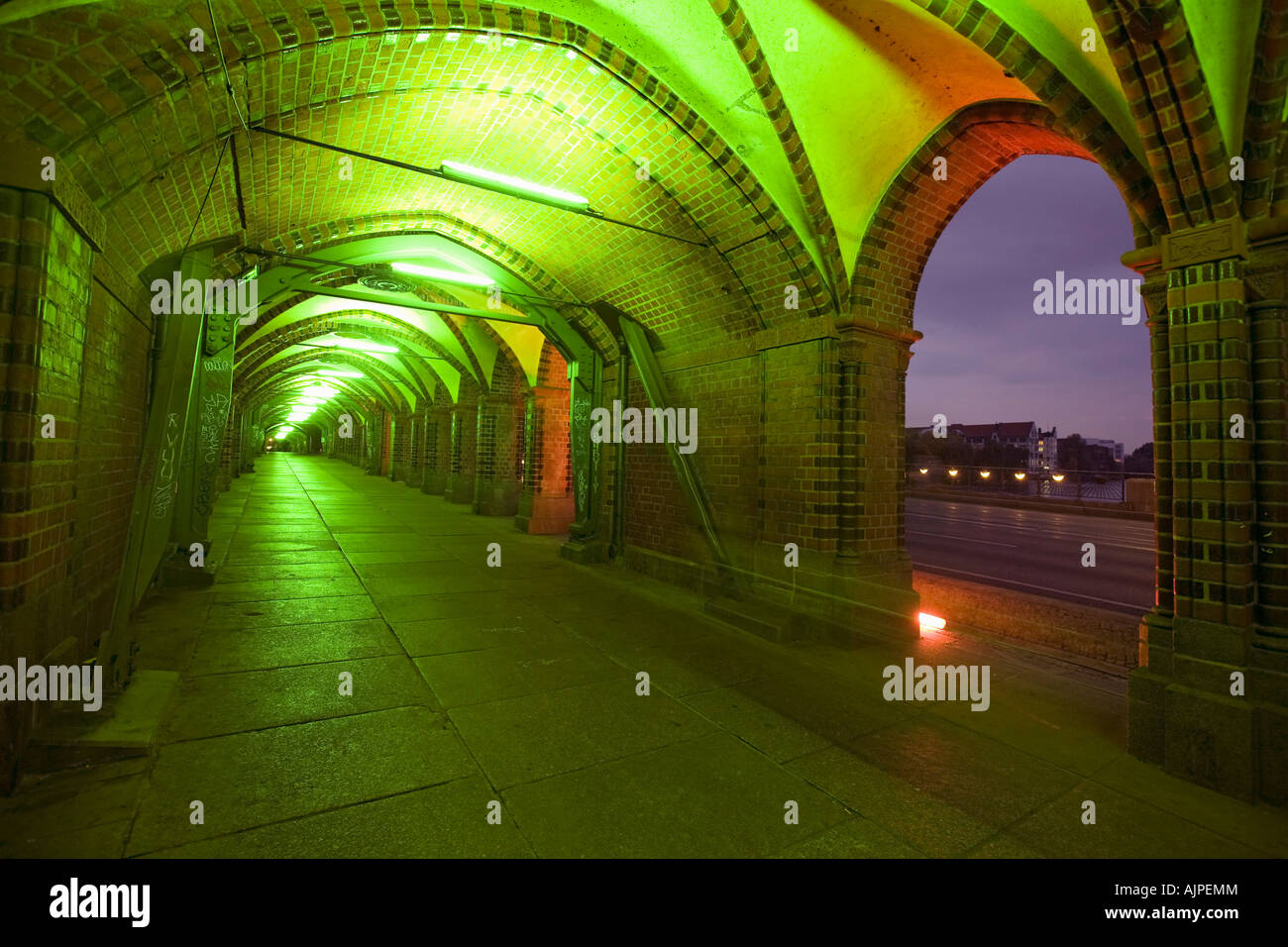 Arcades du pont Oberbaum Berlin Fête des Lumières 2007 Banque D'Images