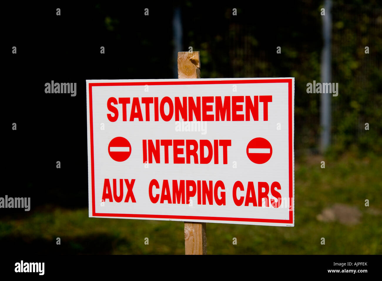 Camping Cars interdit ! Banque D'Images