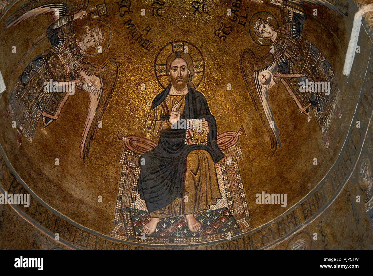 Des mosaïques byzantines de la cathédrale Santa Maria Torcello Venise Italie Banque D'Images