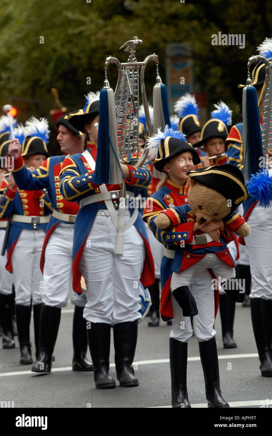 Une fanfare dans la 50e parade américain allemand Steuben dans NYC Banque D'Images