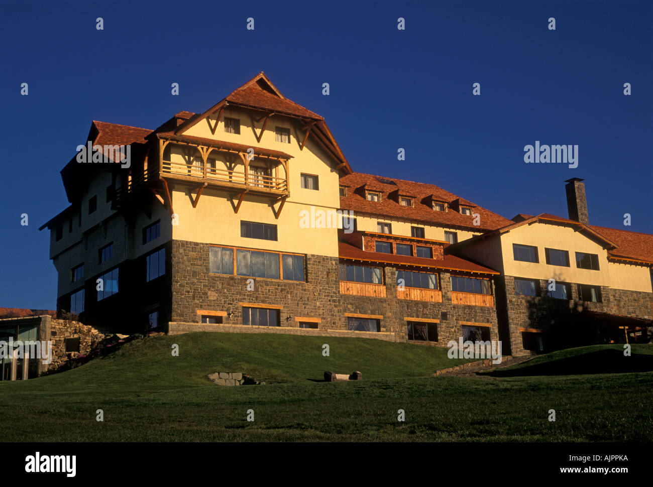 Llao Llao Resort et Golf Spa, chalet suisse-allemand, Leading Hotels of the world, Parc National Nahuel Huapi, en Argentine, en Amérique du Sud Banque D'Images