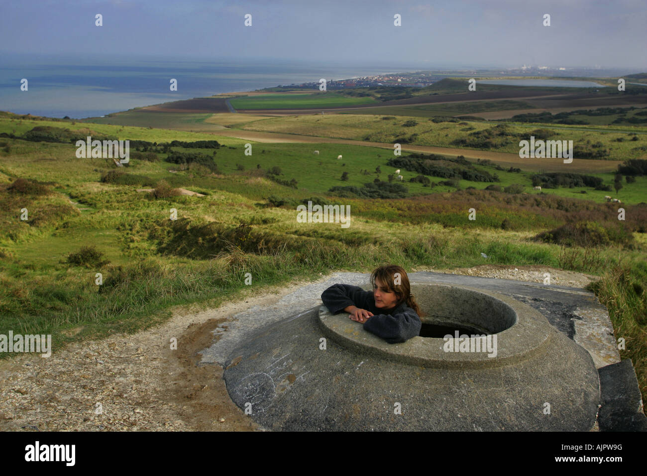 Ancien ALLEMAND DE DÉFENSE DE LA DEUXIÈME GUERRE MONDIALE dans le nord de la France. Banque D'Images