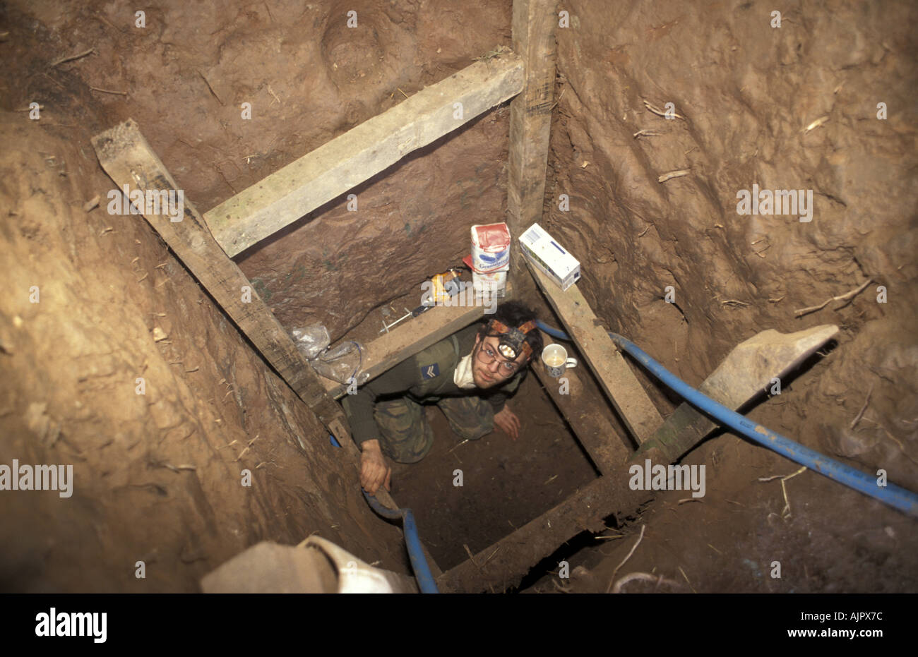 L'aéroport en manifestant anti Tunnel pour protester contre la construction de la piste à l'aéroport de Manchester en Angleterre Banque D'Images